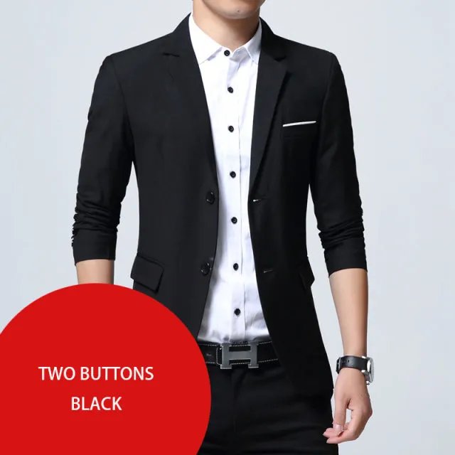 Korean Style Spring Autumn Men's Jacket Suit with One Button