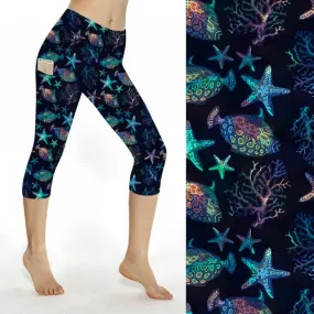 Yoga Capri Leggings Underwater Enchantment