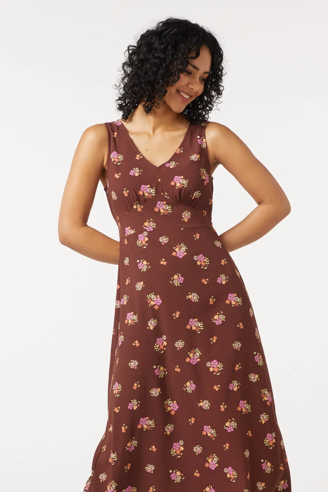 Fashionable Floral Midi Dress