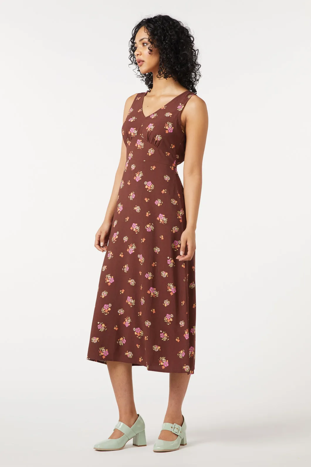 Fashionable Floral Midi Dress