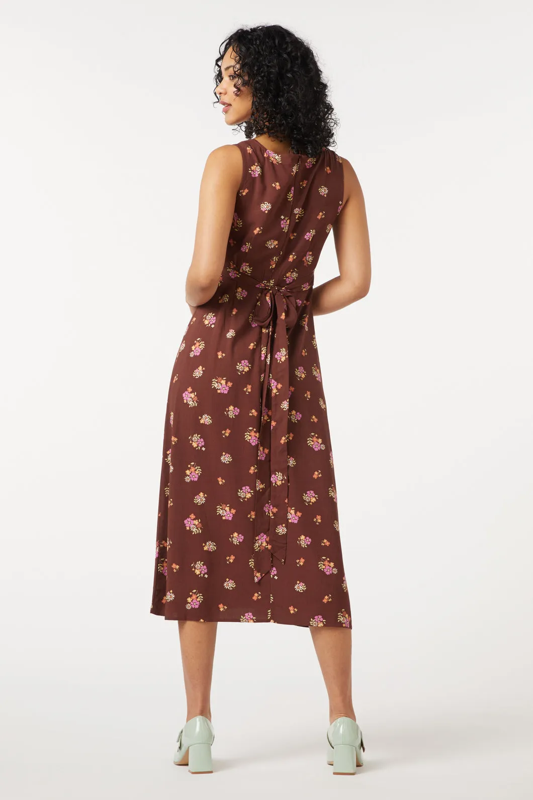 Fashionable Floral Midi Dress